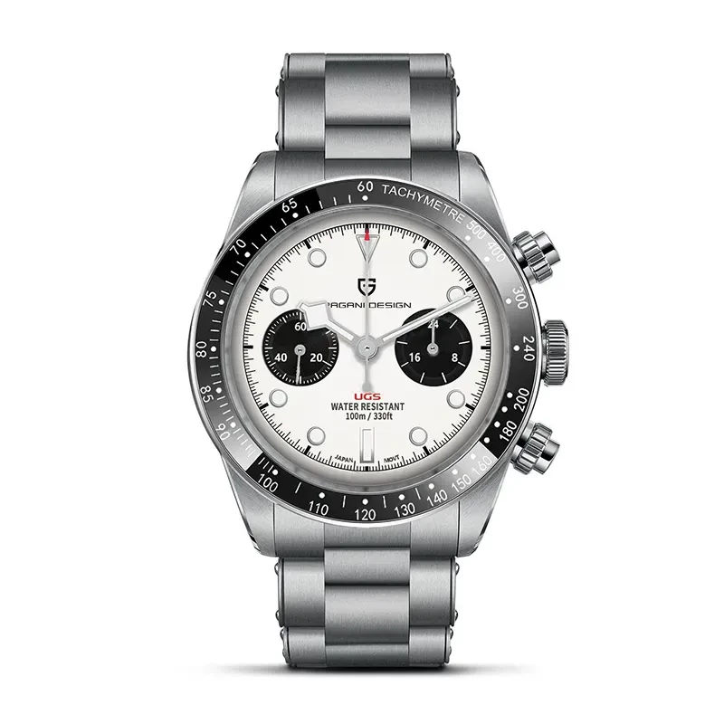 Pagani Design PD-1718 Black Bay Chrono White Dial Men's Watch